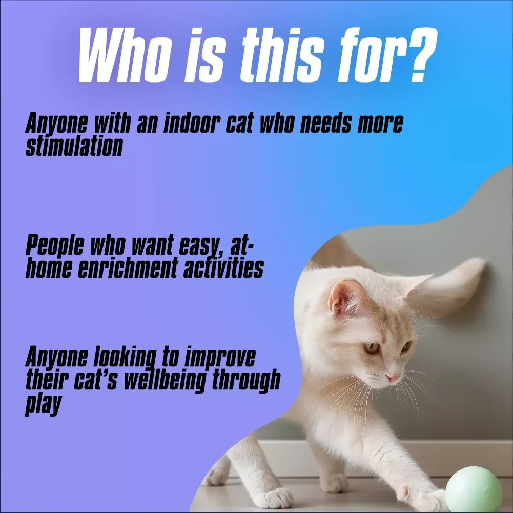 Interactive Play for Cats: Enrichment Activities – Digital Cat Play Guide, Cat Enrichment eBook, Indoor Cat Checklist