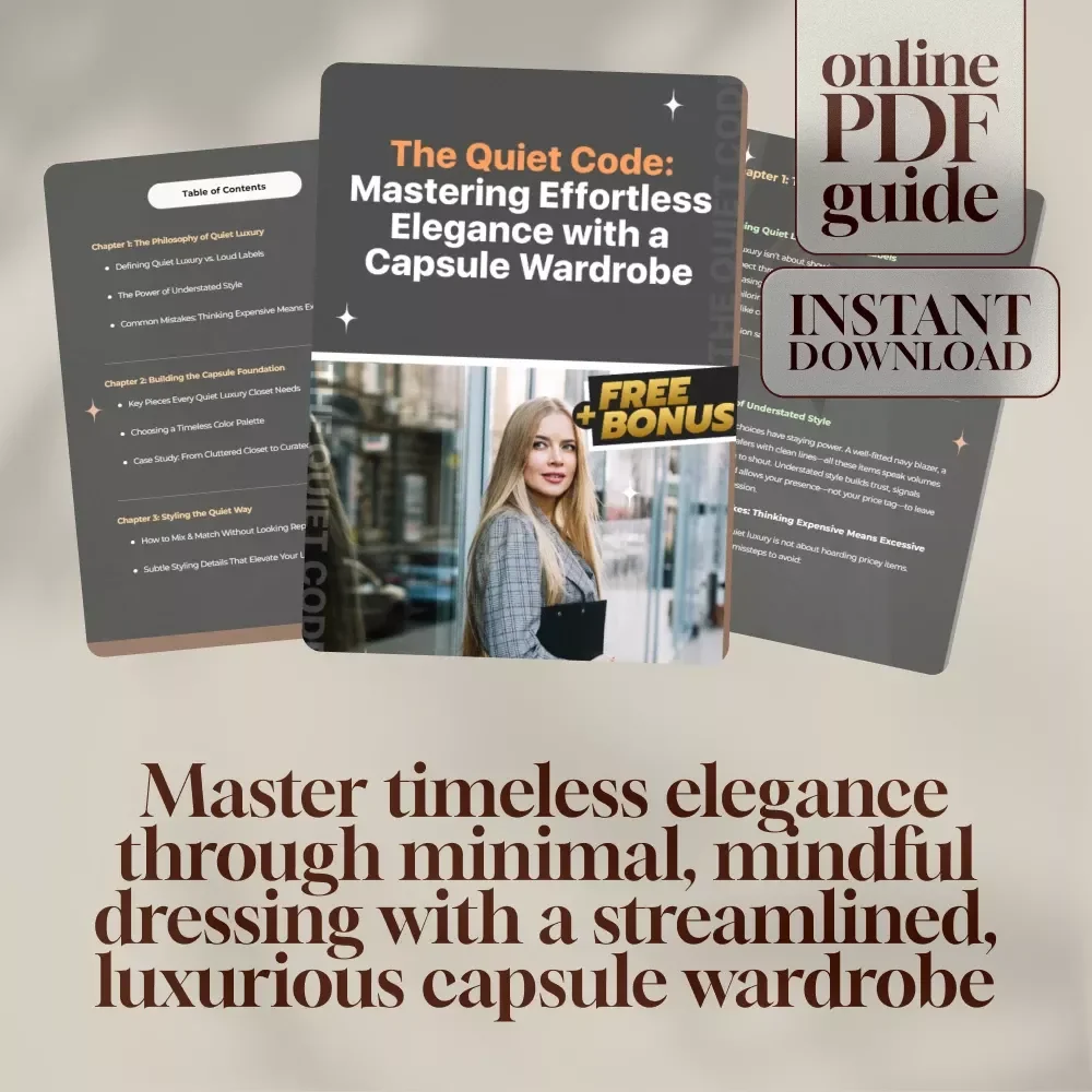 The Quiet Code: Mastering Effortless Elegance with a Capsule Wardrobe | Quiet Luxury Capsule Wardrobe Guide | Minimalist Digital Download