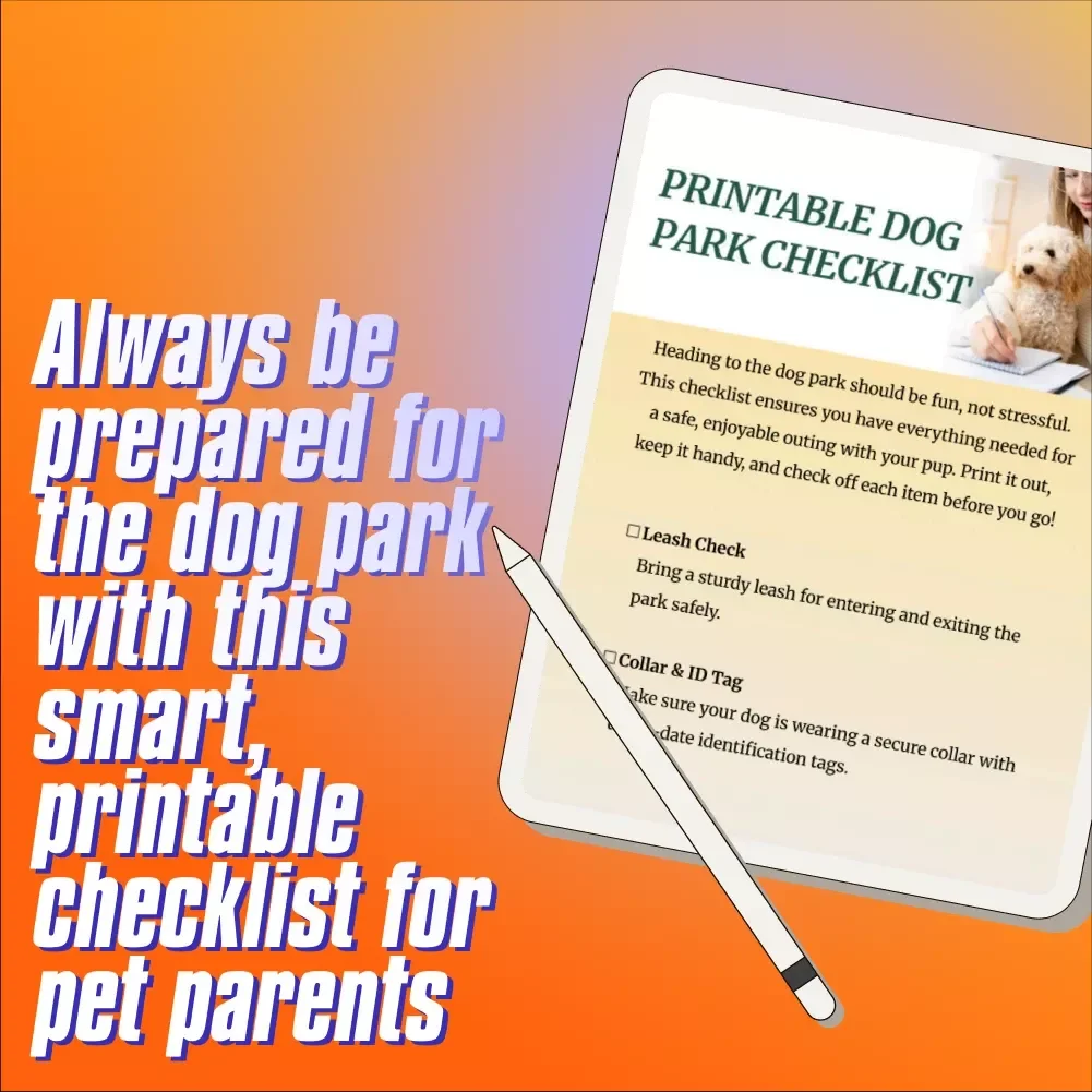 Printable Dog Park Checklist – Digital Download for Pet Owners | Dog Park Essentials List | Puppy Outing Guide | Dog Parent Planner