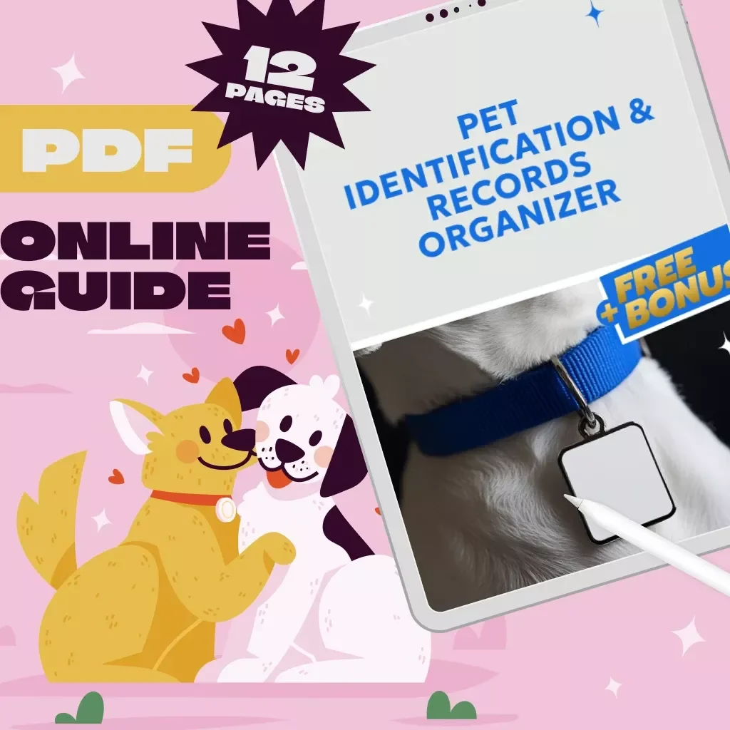 Pet Identification & Records Organizer | Printable Pet ID Guide | Digital Pet Safety eBook | Pet Record Keeping Checklist