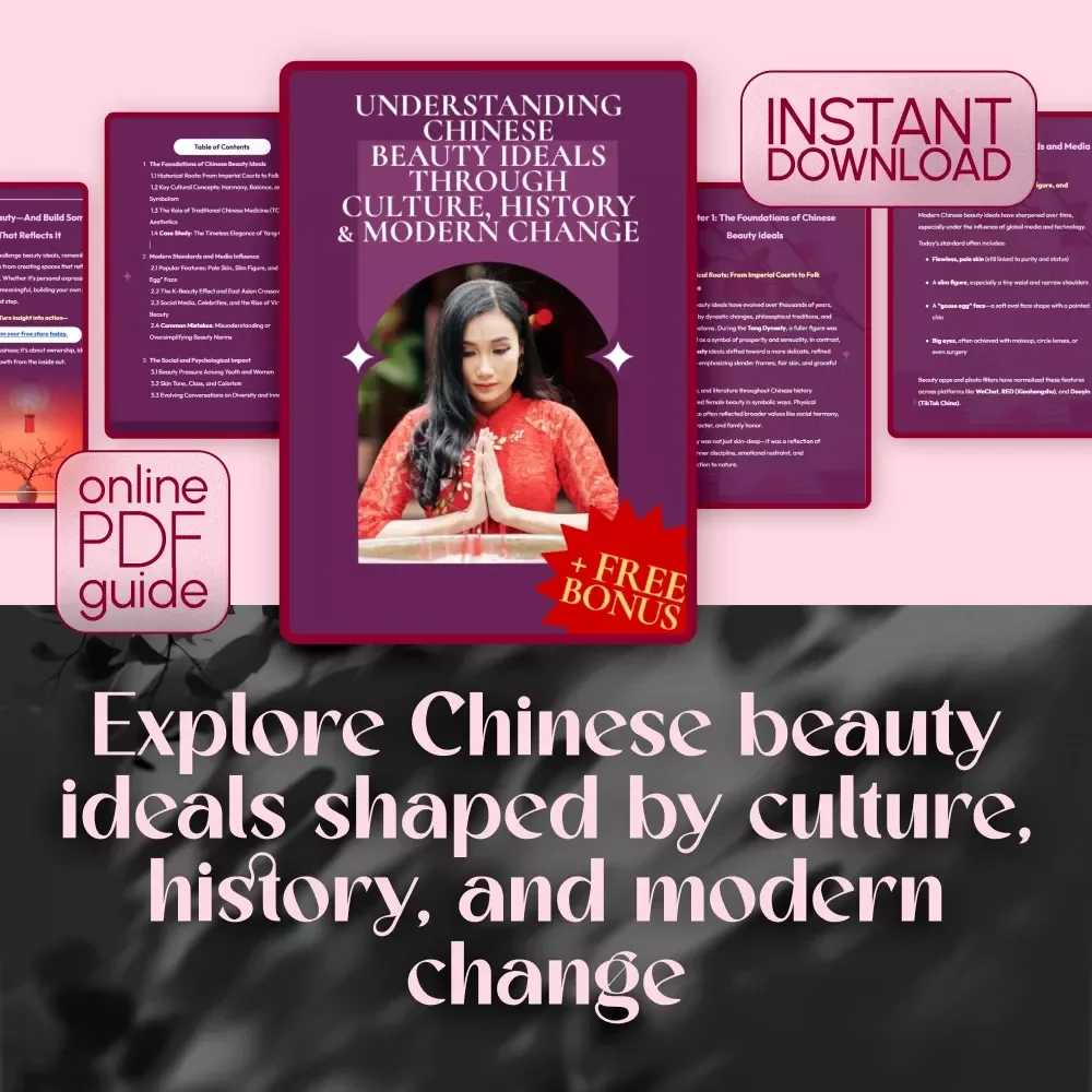 Understanding Chinese Beauty Ideals Through Culture, History & Modern Change | Chinese Beauty Ideals Digital Guide | East Asian Beauty eBook PDF