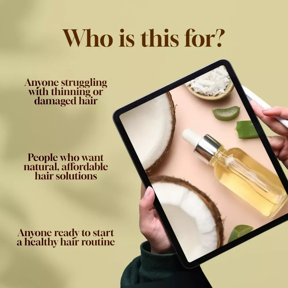 Grow Back the Glow: The Coconut Oil Hair Regrowth Guide | Digital Download | Coconut Oil for Hair Regrowth eBook, Hair Care Guide, Natural Hair Growth
