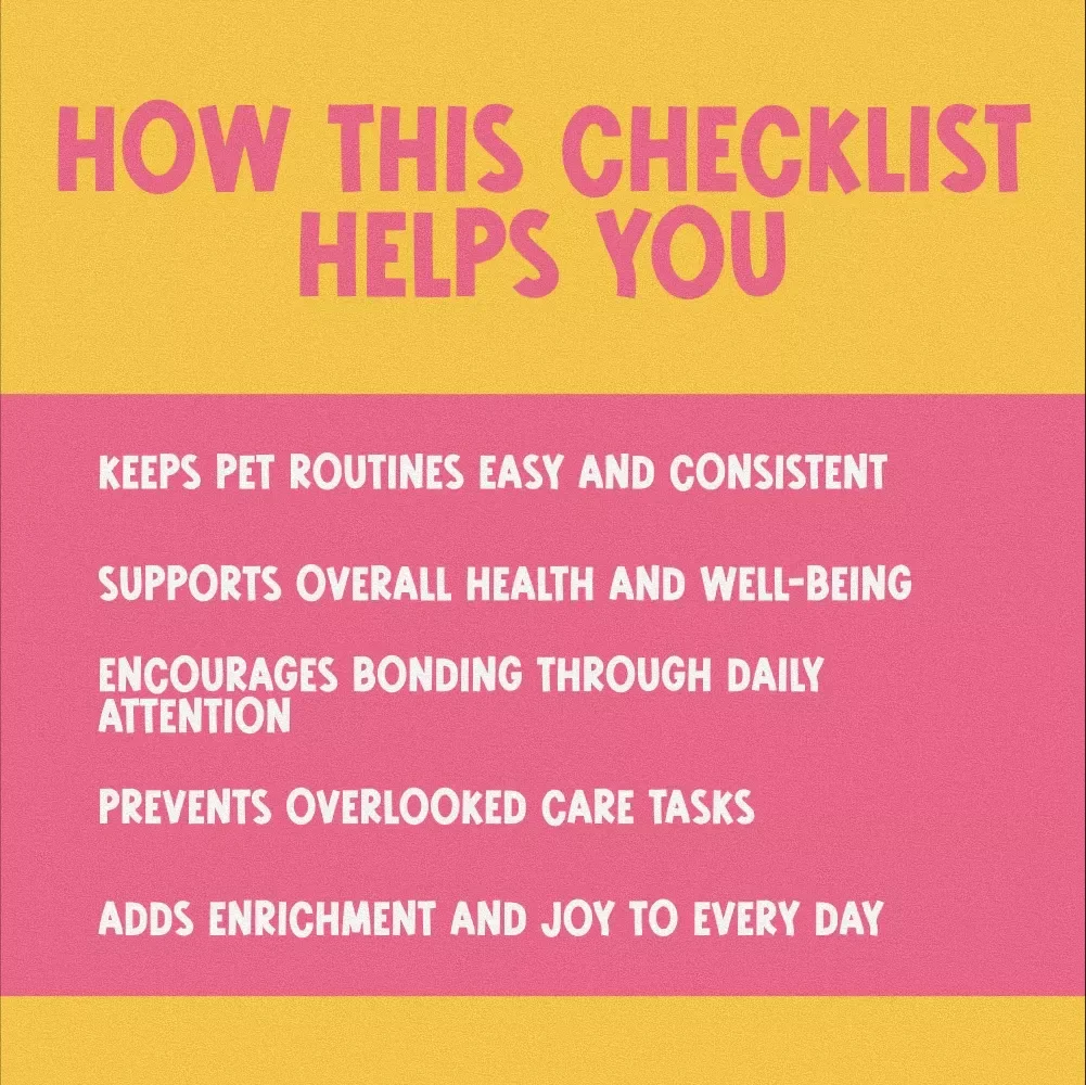 Daily Pet Care Checklist | Printable Pet Care Routine | Digital Download for Pet Parents | Daily Pet Schedule & Pet Grooming Tracker