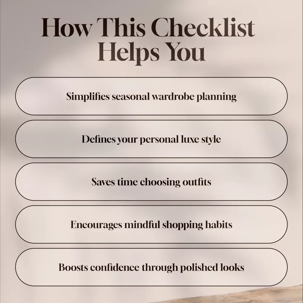 Seasonal Capsule Closet Planner for Luxe Fashion Lovers | Digital Checklist for Capsule Wardrobe Planning, Luxury Style, & Closet Organization