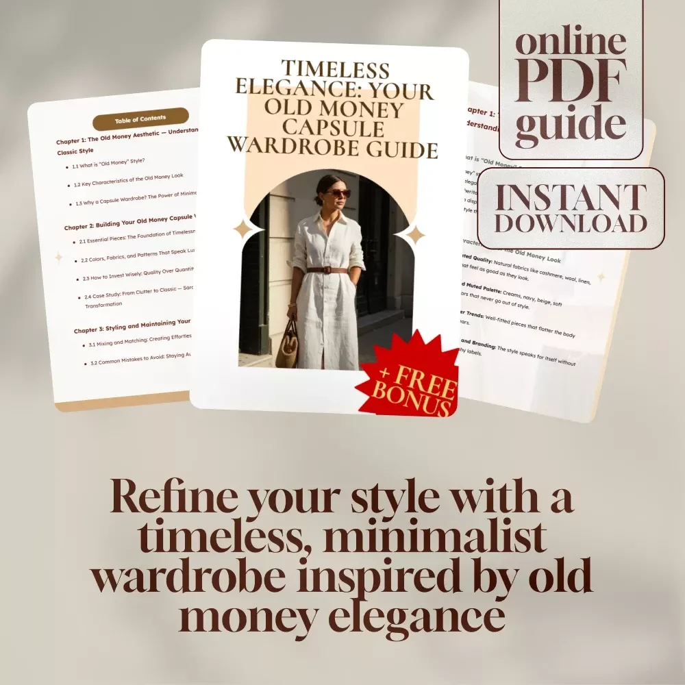 Timeless Elegance: Your Old Money Capsule Wardrobe Guide | Digital Download | Old Money Capsule Wardrobe eBook, Classic Style Guide