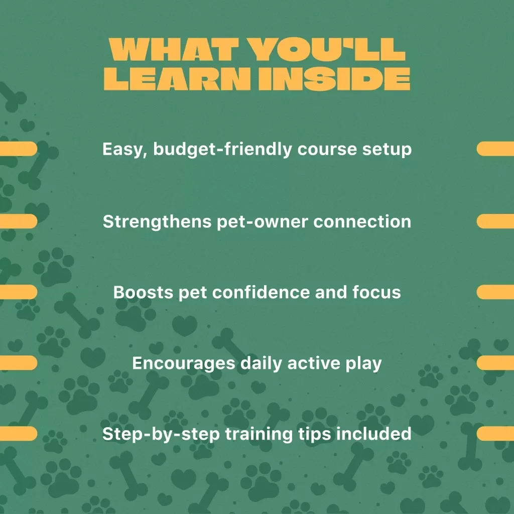 Backyard Agility Course Setup Guide | DIY Dog Agility Training eBook | Pet Agility for Bonding & Fun | Instant Digital Download