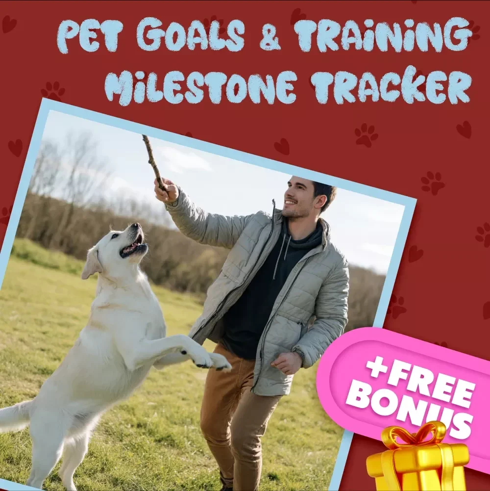 Pet Goals & Training Milestone Tracker | Printable Pet Training Checklist for Behavior Goals, Puppy Training, Obedience Tracker, Pet Progress Chart