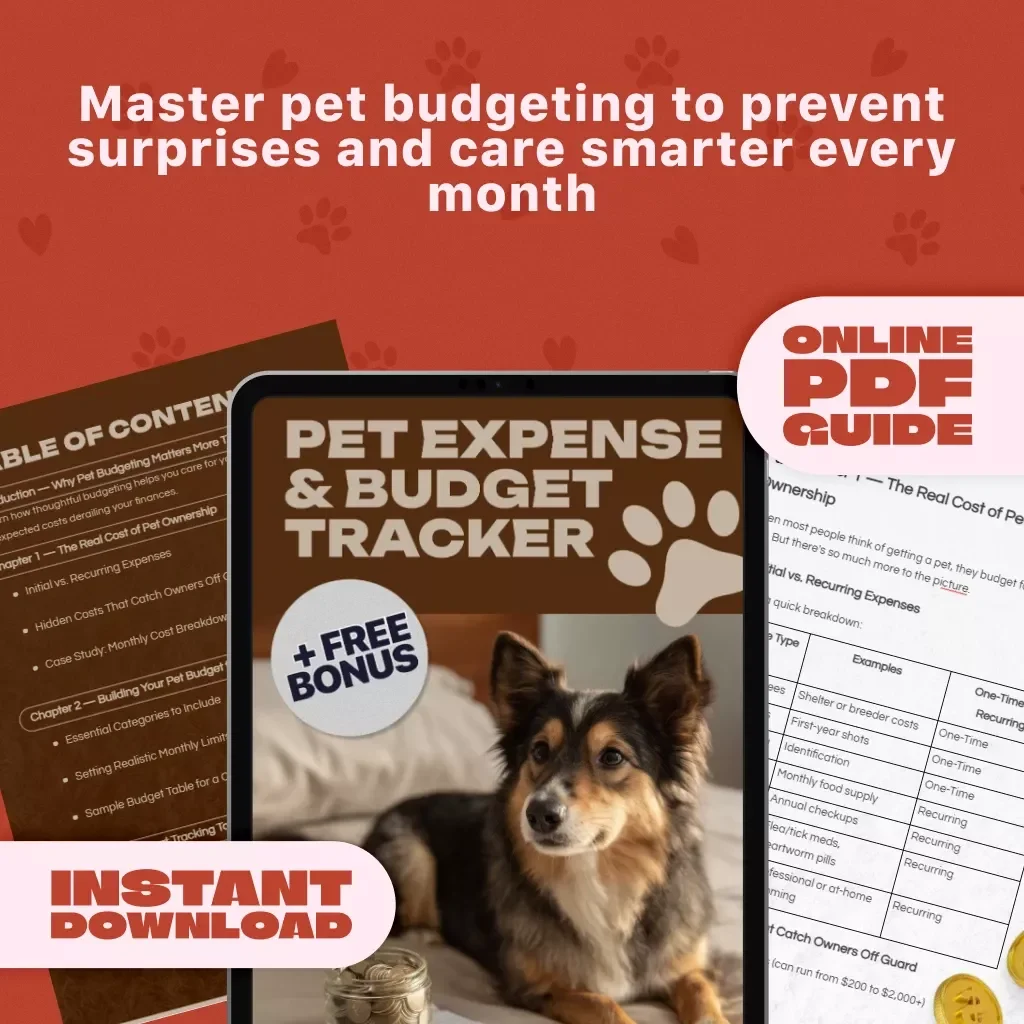 Pet Expense & Budget Tracker Guide | Digital Download Budgeting Guide for Pet Owners | eBook + Checklist | Pet Financial Planner PDF