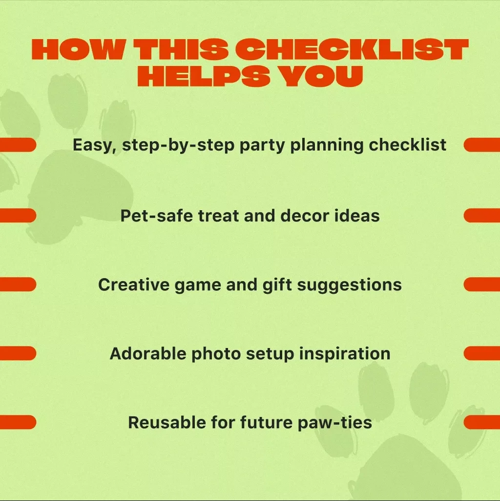 Pet Birthday Party Checklist | Printable Pet Party Planner | Dog & Cat Birthday Party Guide | Pet Celebration Ideas | Digital Download