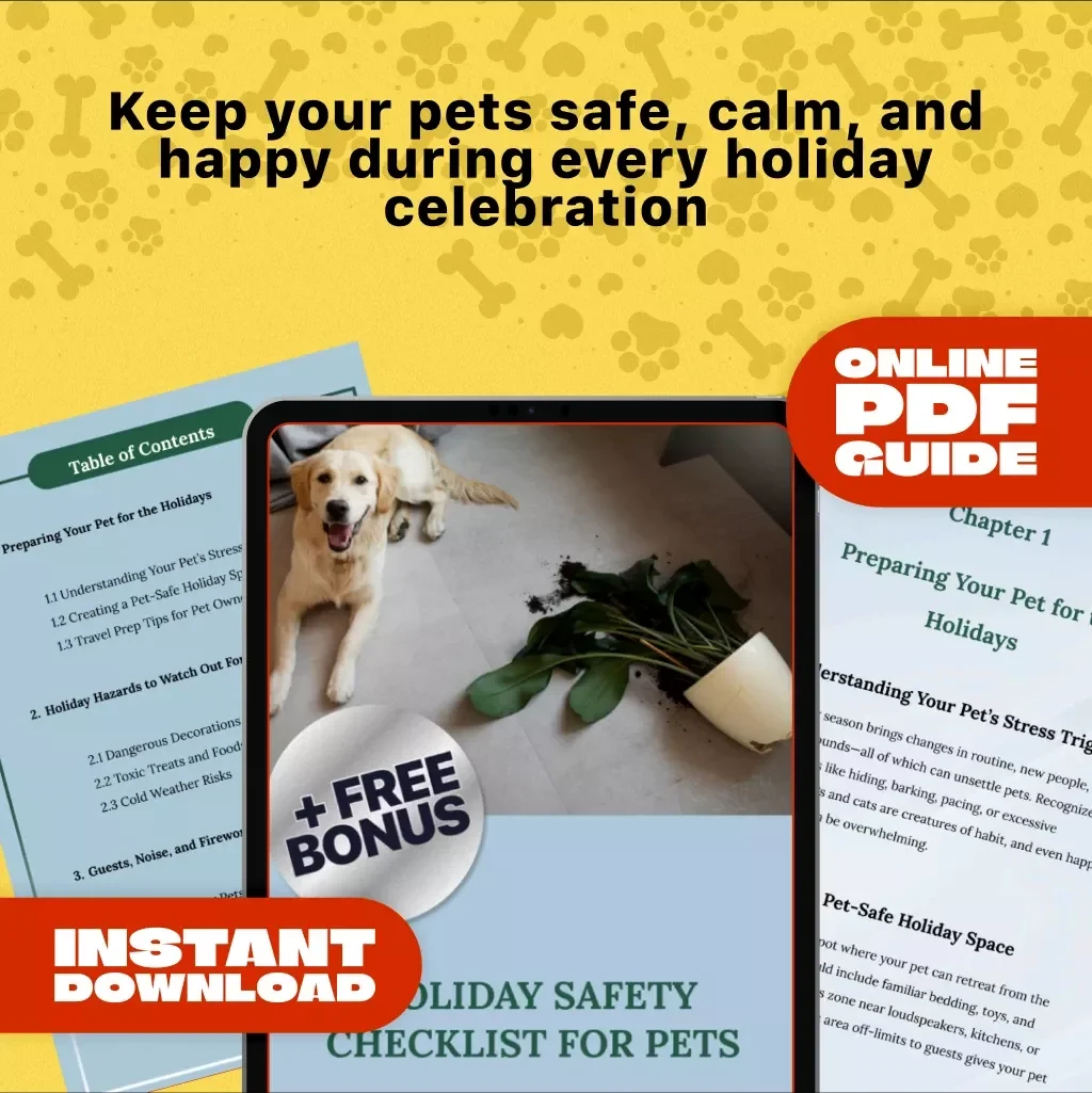 Holiday Safety Checklist for Pets | Pet-Safe Holidays Guide | Pet Holiday Safety eBook | Holiday Travel with Pets | Digital Download