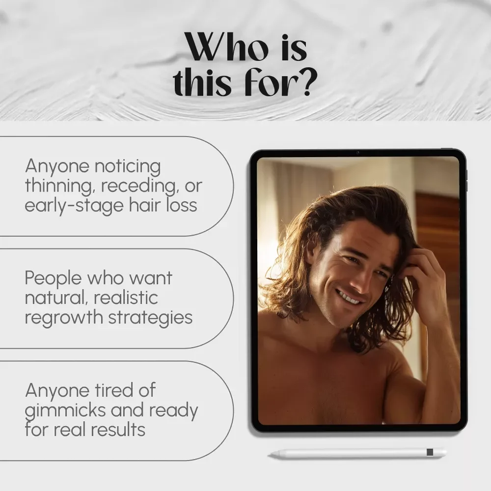 Thicker Tomorrow Starts Today: A Man’s Guide to Natural Hair Regrowth That Actually Works | Digital Hair Regrowth for Men eBook, Natural Hair Loss Guide