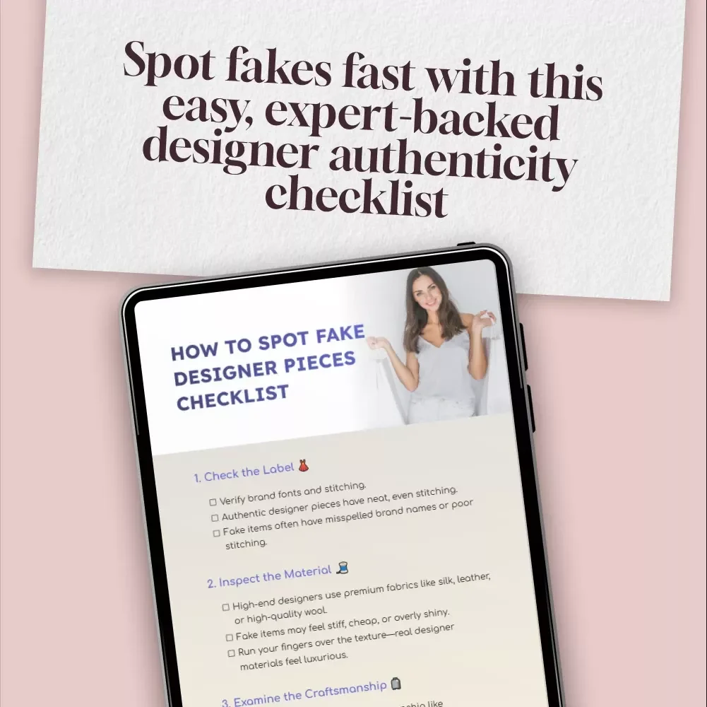 How to Spot Fake Designer Pieces Checklist | Digital Download eBook for Fashion Lovers & Resellers | Authenticity Guide for Designer Goods