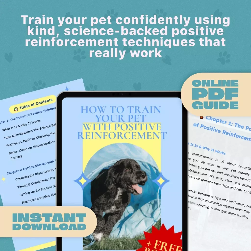 How to Train Your Pet with Positive Reinforcement | Printable Pet Training Guide | Digital Download Dog & Cat Behavior eBook