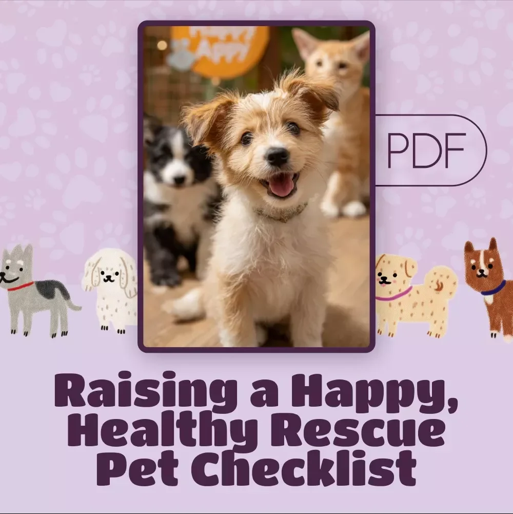 Raising a Happy, Healthy Rescue Pet Checklist | Pet Adoption Guide | Rescue Dog eBook | Digital Download for New Pet Owners