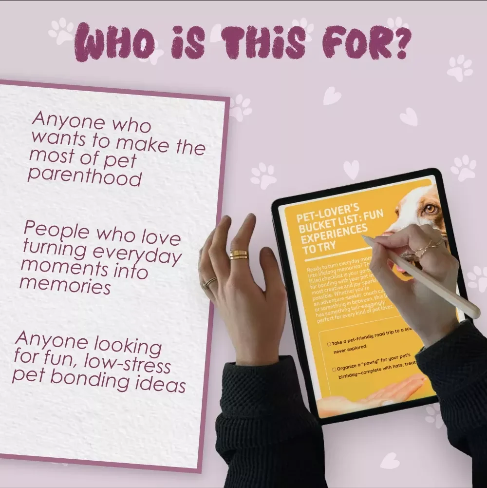 Pet-Lover’s Bucket List: Fun Experiences to Try | Printable Pet Checklist | Dog & Cat Activities | Pet-Themed Digital Download for Pet Owners