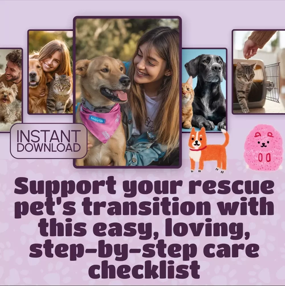 Raising a Happy, Healthy Rescue Pet Checklist | Pet Adoption Guide | Rescue Dog eBook | Digital Download for New Pet Owners
