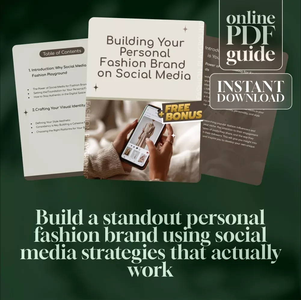 Building Your Personal Fashion Brand on Social Media | Social Media Guide for Fashion Creators, Digital Download eBook, Fashion Branding Checklist
