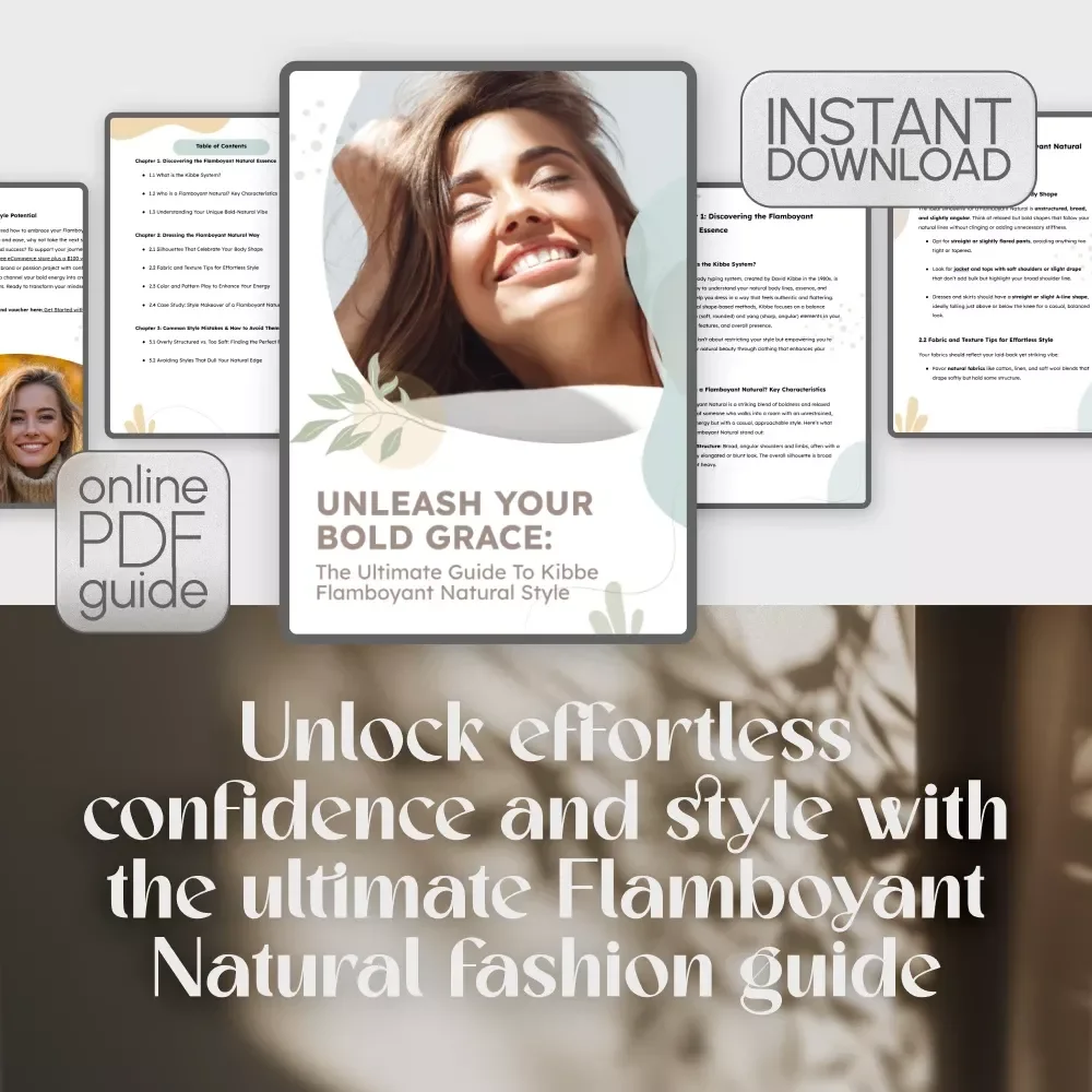Unleash Your Bold Grace: The Ultimate Guide to Kibbe Flamboyant Natural Style | Digital Download Style Guide, Kibbe Flamboyant Natural eBook, Capsule Wardrobe Checklist