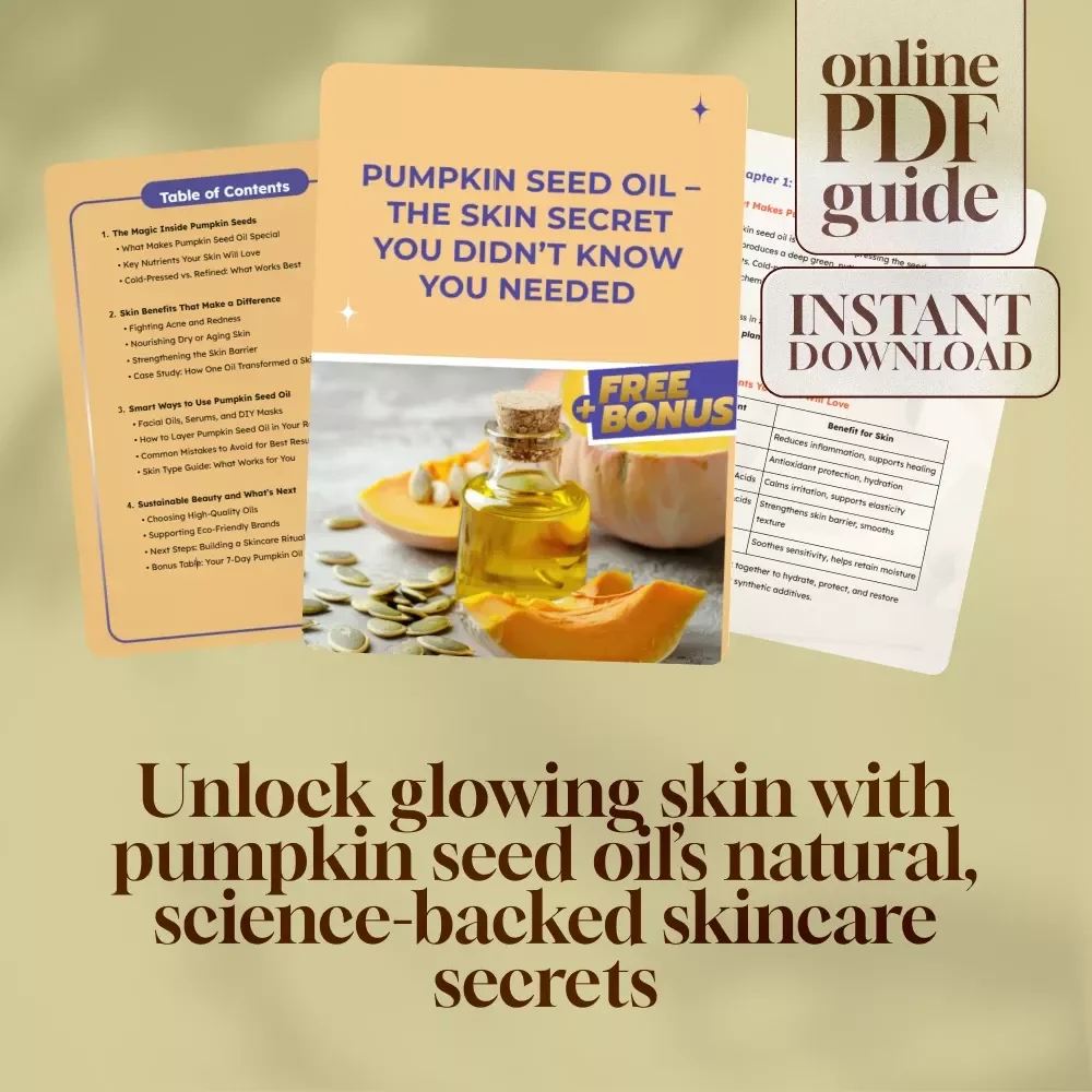 Pumpkin Seed Oil – The Skin Secret You Didn’t Know You Needed | Digital Skincare Guide | Pumpkin Seed Oil for Skin eBook | Holistic Beauty PDF