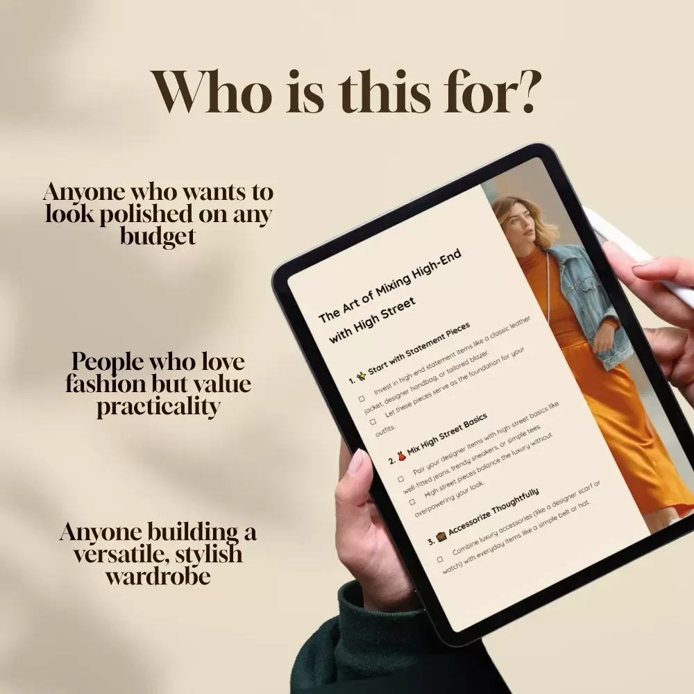 The Art of Mixing High-End with High Street Checklist | Fashion Styling Guide | Digital Download for Outfit Planning | High Street Style Tips | eBook PDF