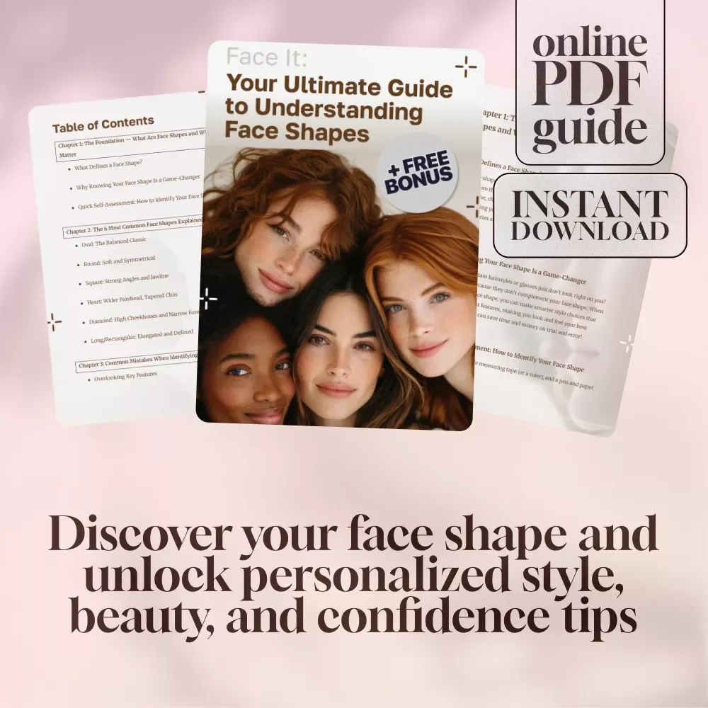 Face It: Your Ultimate Guide to Understanding Face Shapes | Digital Download Guide for Identifying Types of Face Shapes, Style Tips, and More