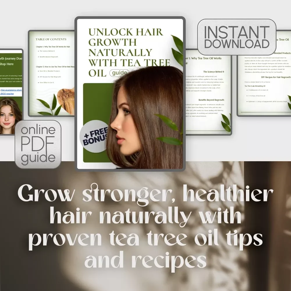 Unlock Hair Growth Naturally with Tea Tree Oil | Tea Tree Oil for Hair Regrowth eBook, Natural Hair Growth Guide, Digital Download Checklist