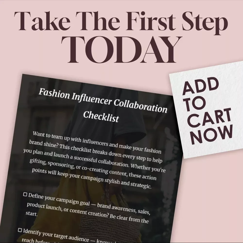 Fashion Influencer Collaboration Checklist | Digital Download for Fashion Brands, eCommerce Owners, and Boutique Marketers