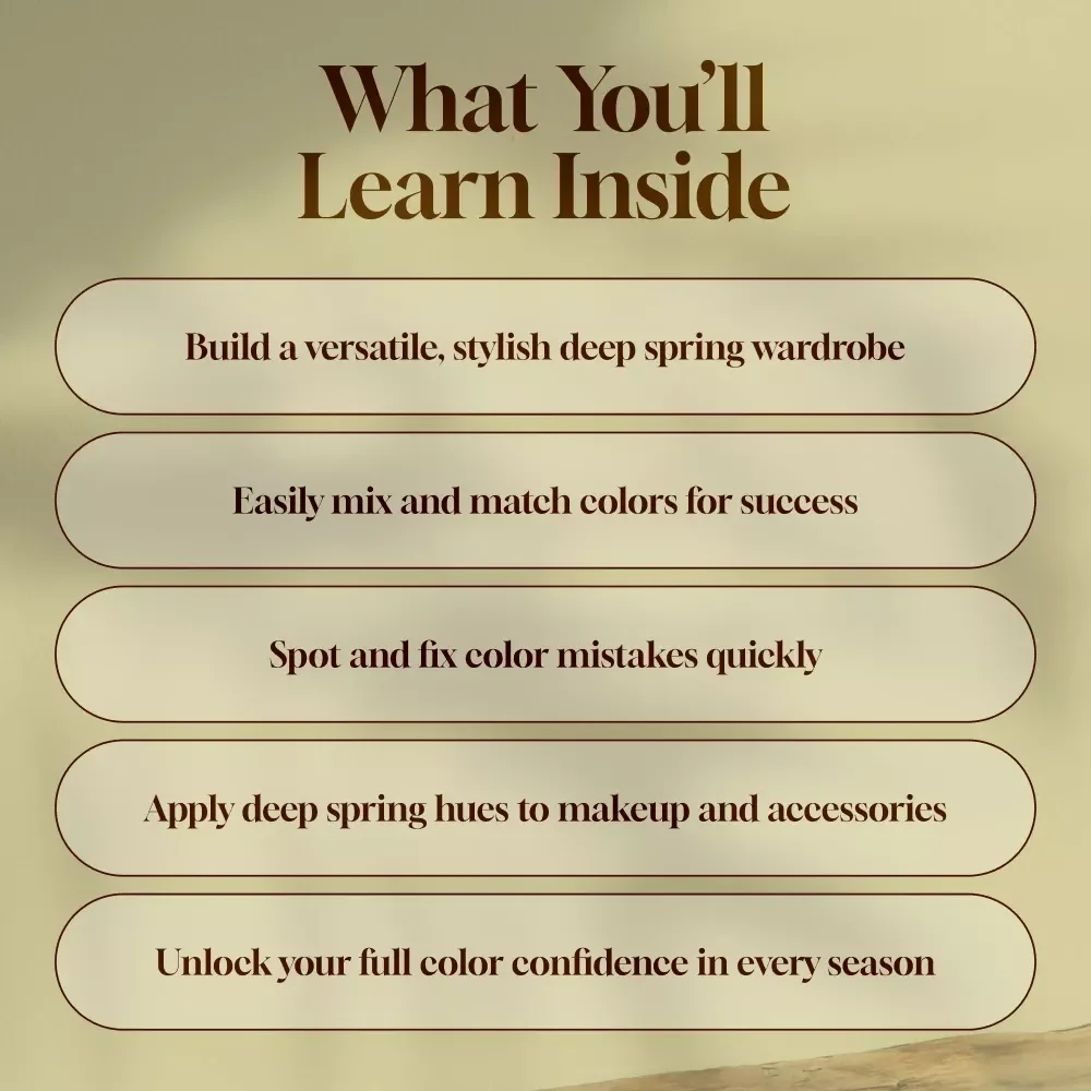 Radiant & Rich: Your Ultimate Guide to the Deep Spring Color Palette | Digital Download Guide for Building a Stunning Deep Spring Wardrobe, Makeup & Lifestyle Palette