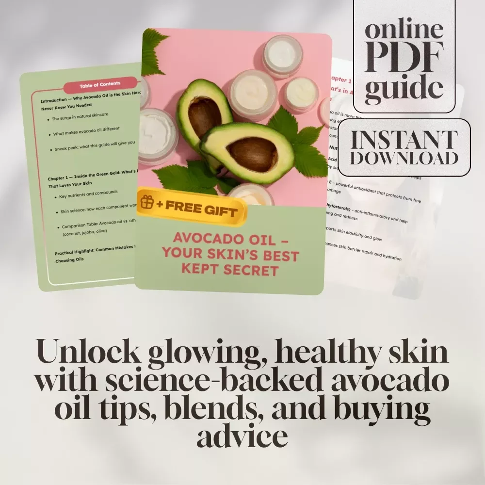 Avocado Oil – Your Skin’s Best Kept Secret | Digital Guide to Avocado Oil Benefits for Skin, Skincare eBook, Natural Beauty Checklist