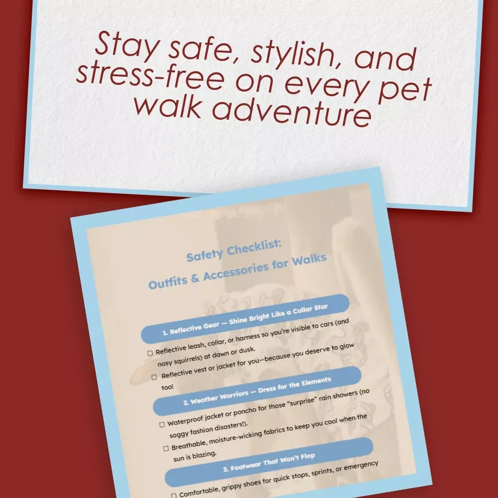 Safety Checklist: Outfits & Accessories for Pet Walks | Dog Walking Checklist | Pet Walking Essentials Guide | Digital Download