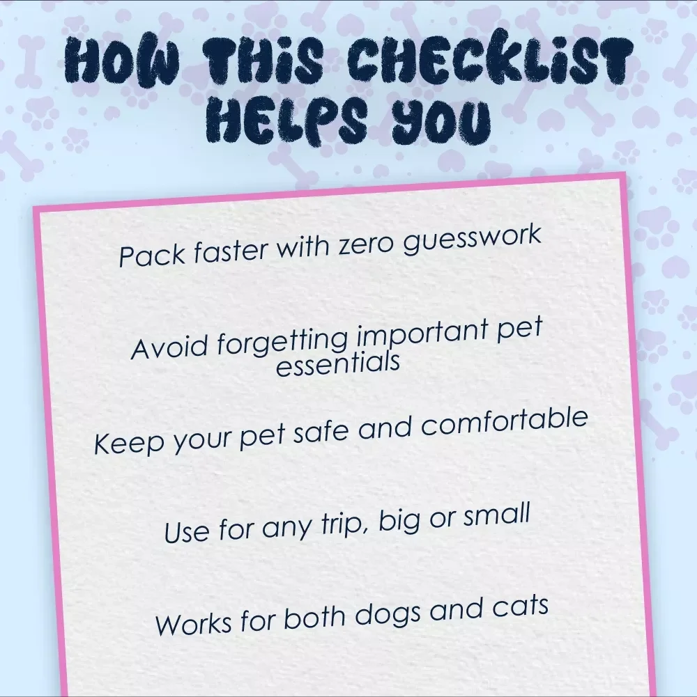 Ultimate Pet Packing List | Printable Travel & Daycare Checklist for Dogs & Cats | Pet Travel Essentials | Digital Download