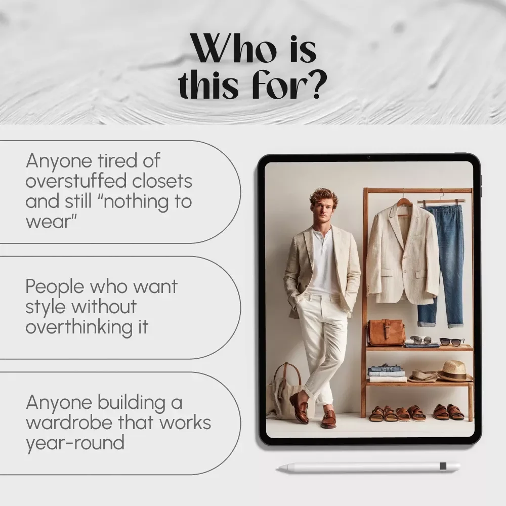 Effortlessly Sharp: The Modern Man’s Capsule Wardrobe | Capsule Wardrobe Men Guide | Minimalist Style for Men | Digital Download PDF