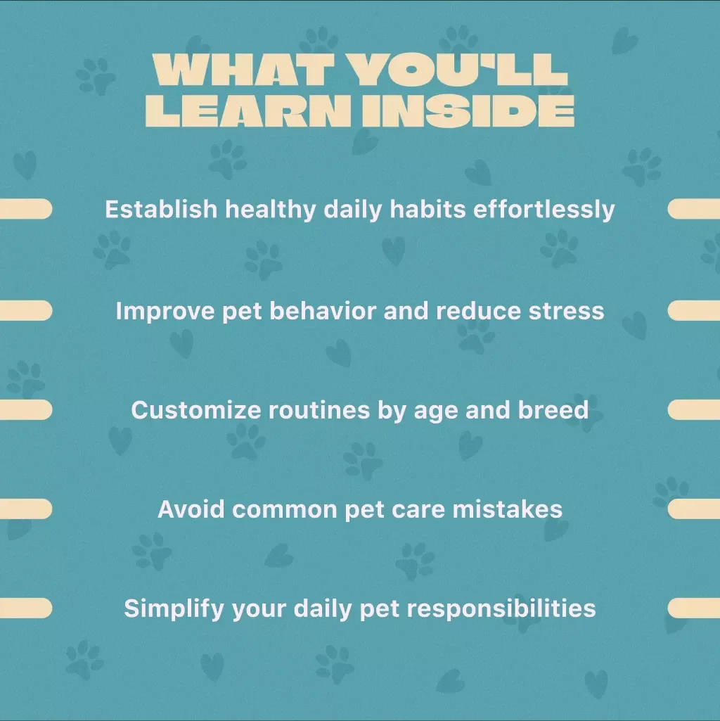 Pet Schedules & Routines Guide | Daily Pet Care Planner | Dog & Cat Routine Schedule | Pet Owner eBook | Digital Download
