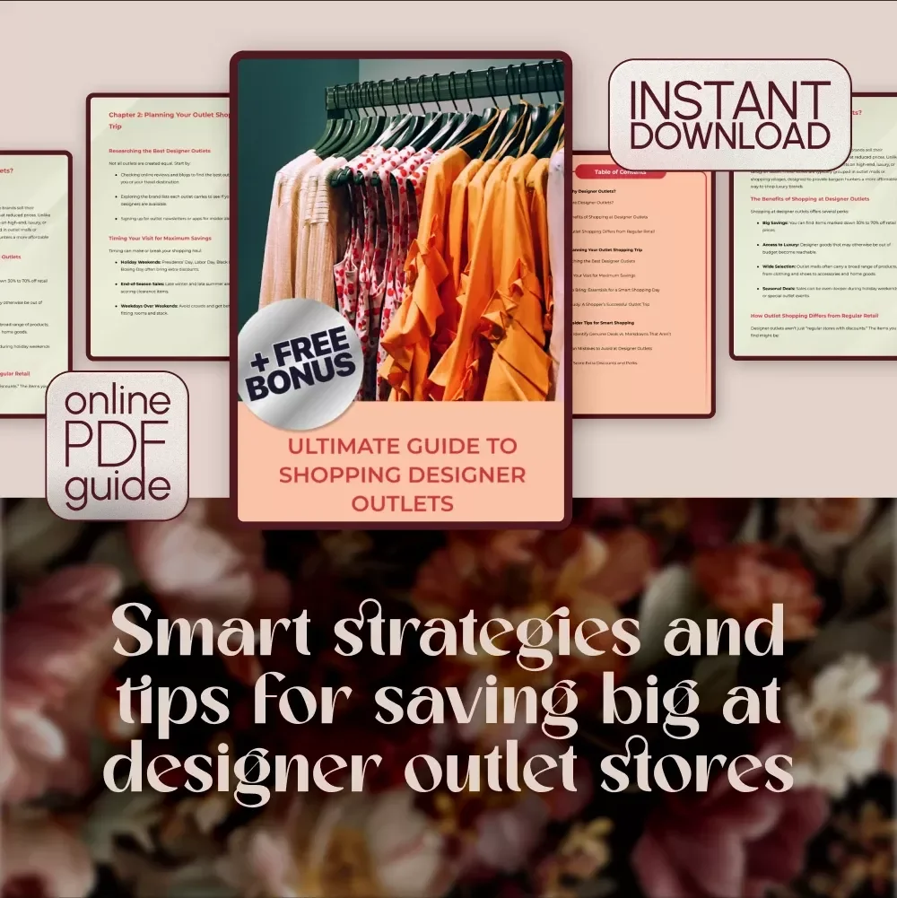 Ultimate Guide to Outlet Shopping Tips, eBook, Digital Checklist & Savings Planner
