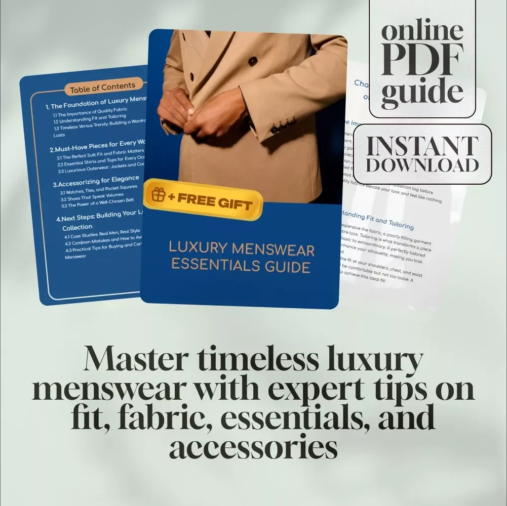 Luxury Menswear Essentials Guide | Digital Download for Men's Style | eBook, Checklist & Guide for Building a Timeless Wardrobe