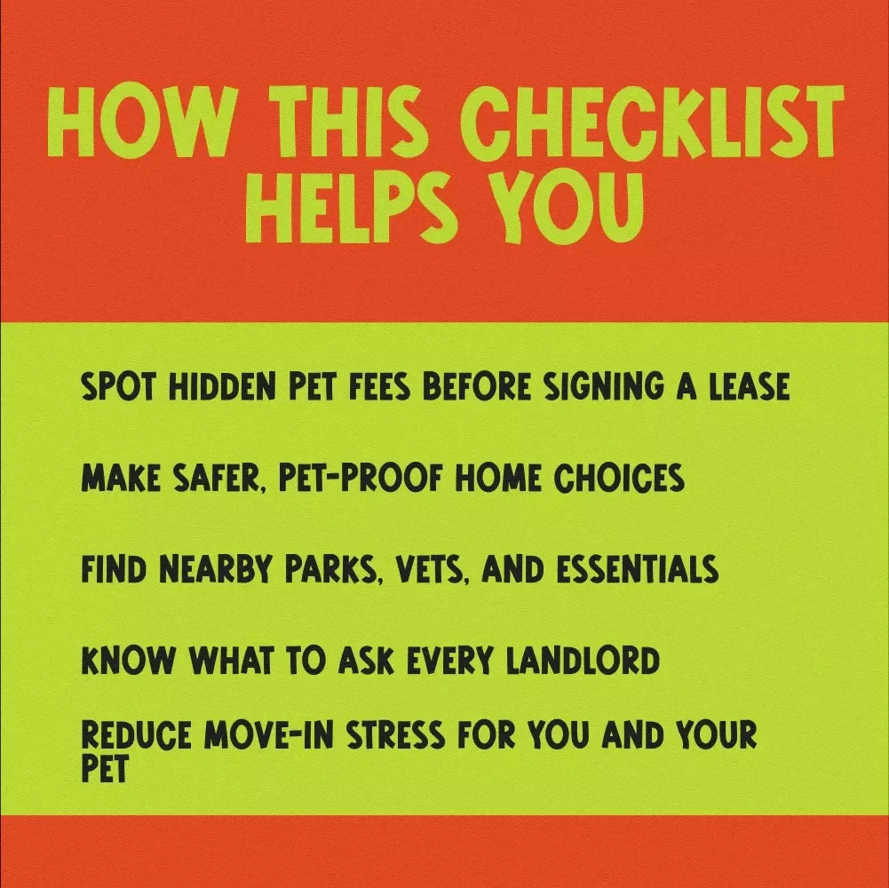 Pet-Friendly Apartment Checklist | Pet Apartment Hunting Guide | Digital Download for Dog & Cat Owners | Printable Pet Checklist for Renters