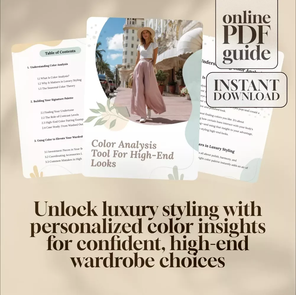 Color Analysis Tool for High-End Looks | Luxury Styling eBook, Seasonal Color Theory Guide, Personal Palette Checklist, Digital Download for Stylish Wardrobes