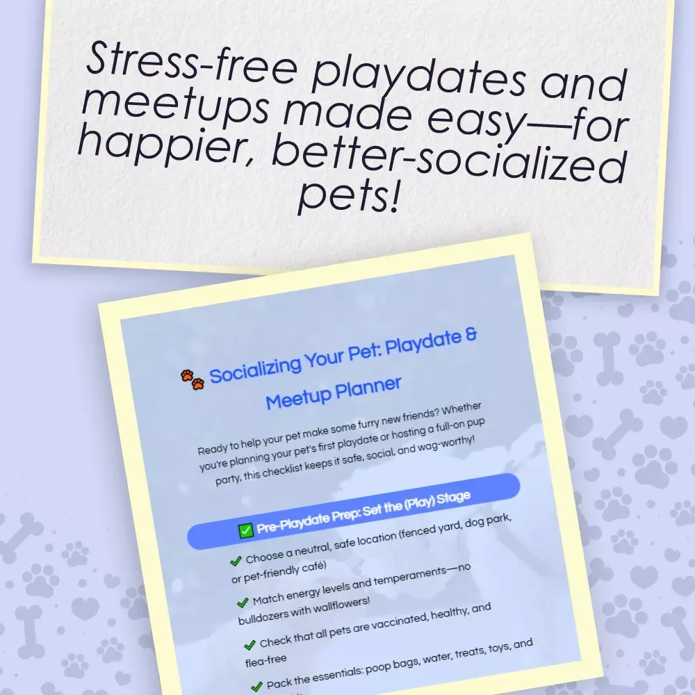 Socializing Your Pet: Playdate & Meetup Planner | Pet Checklist for Dog Playdates, Puppy Socialization, and Pet Meetups | Digital Download Guide