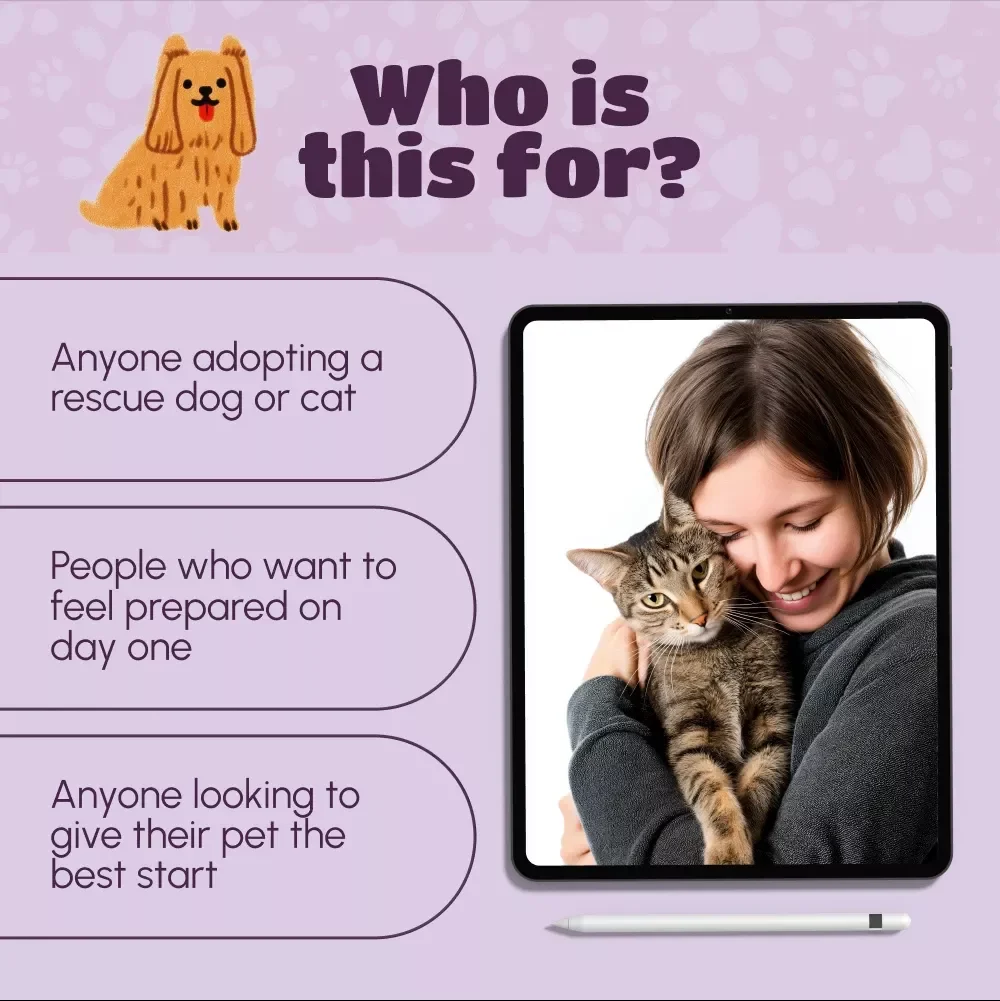 Raising a Happy, Healthy Rescue Pet Checklist | Pet Adoption Guide | Rescue Dog eBook | Digital Download for New Pet Owners