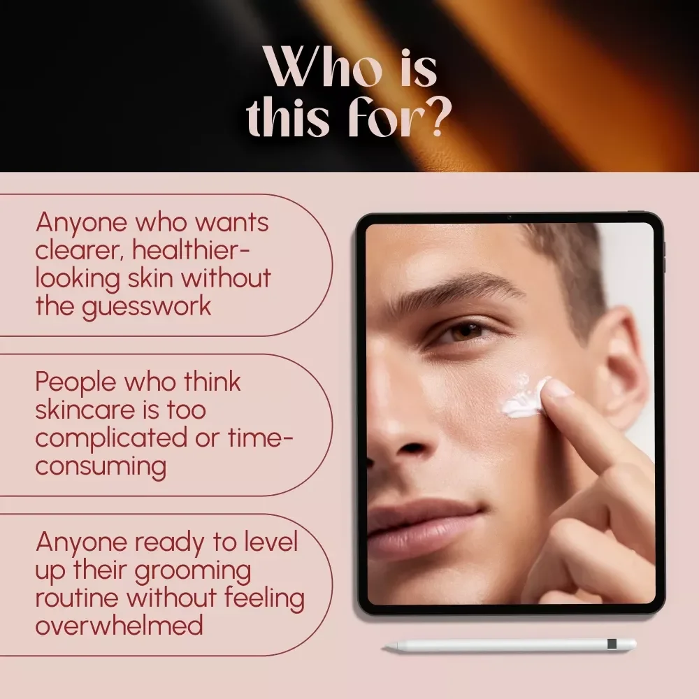 Fresh Face Forward – A Simple Skincare Routine for Guys Who Want Results | Easy Male Skincare Routine Guide | Digital Download eBook Checklist for Men