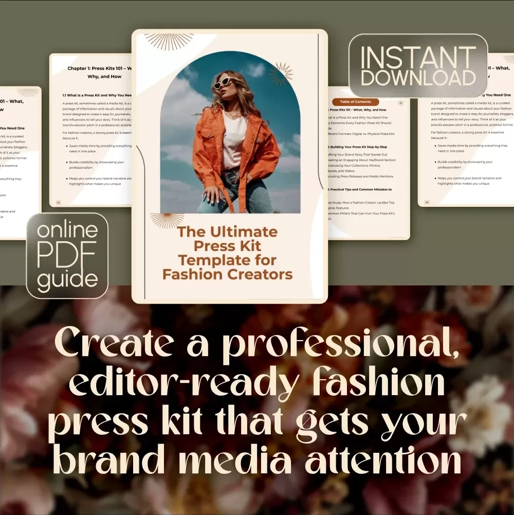 The Ultimate Press Kit Template for Fashion Creators – Fashion PR Guide | Digital Download | Editable Press Kit Checklist for Fashion Designers