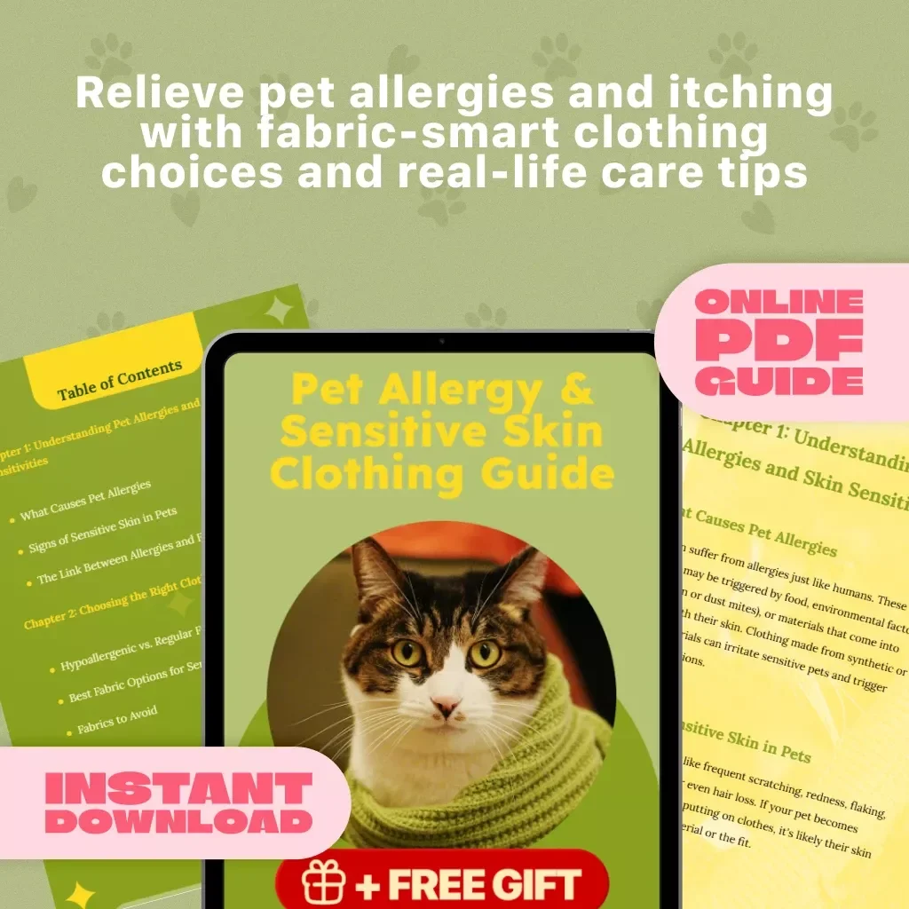 Pet Allergy & Sensitive Skin Clothing Guide | Hypoallergenic Pet Clothing eBook | Pet Skin Sensitivity Checklist & Fabric Tips