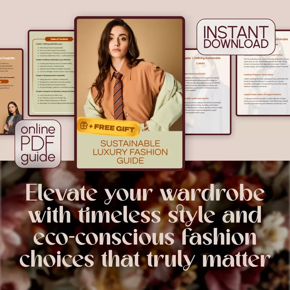 Sustainable Luxury Fashion Guide | Ethical Fashion eBook, Eco-Friendly Style Guide, Conscious Shopping Checklist, Digital Download for Wardrobe Transformation