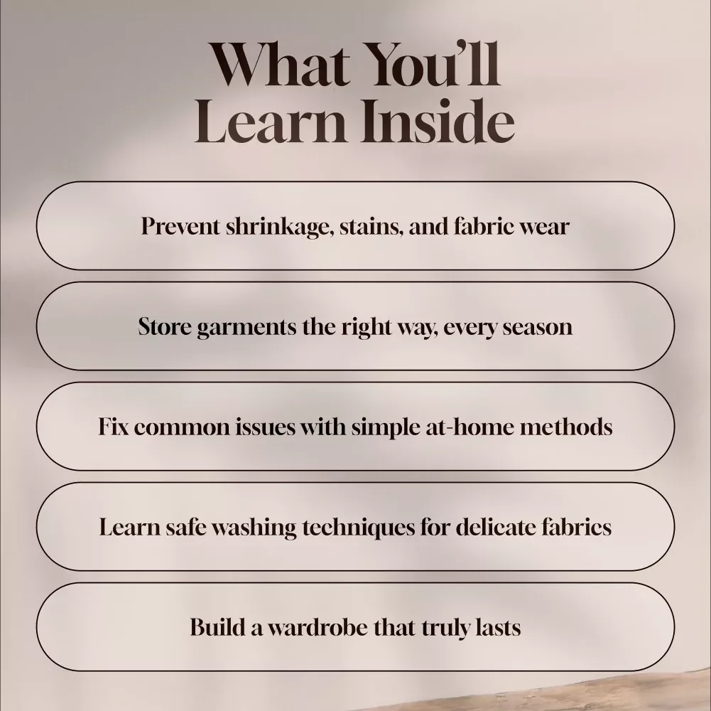 Ultimate Guide to Caring for Silk, Cashmere, and Leather | Fabric Care eBook, Digital Download, Fabric Cleaning Checklist, Textile Maintenance Guide