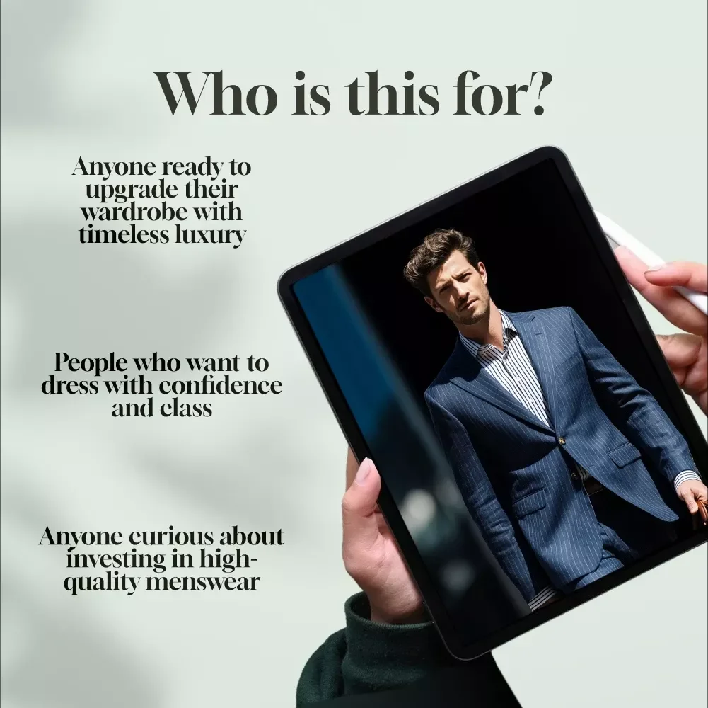 Luxury Menswear Essentials Guide | Digital Download for Men's Style | eBook, Checklist & Guide for Building a Timeless Wardrobe