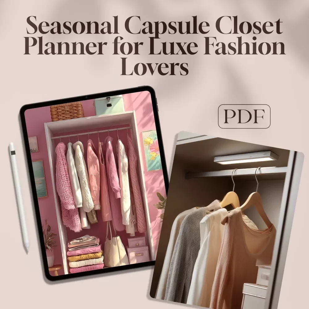 Seasonal Capsule Closet Planner for Luxe Fashion Lovers | Digital Checklist for Capsule Wardrobe Planning, Luxury Style, & Closet Organization