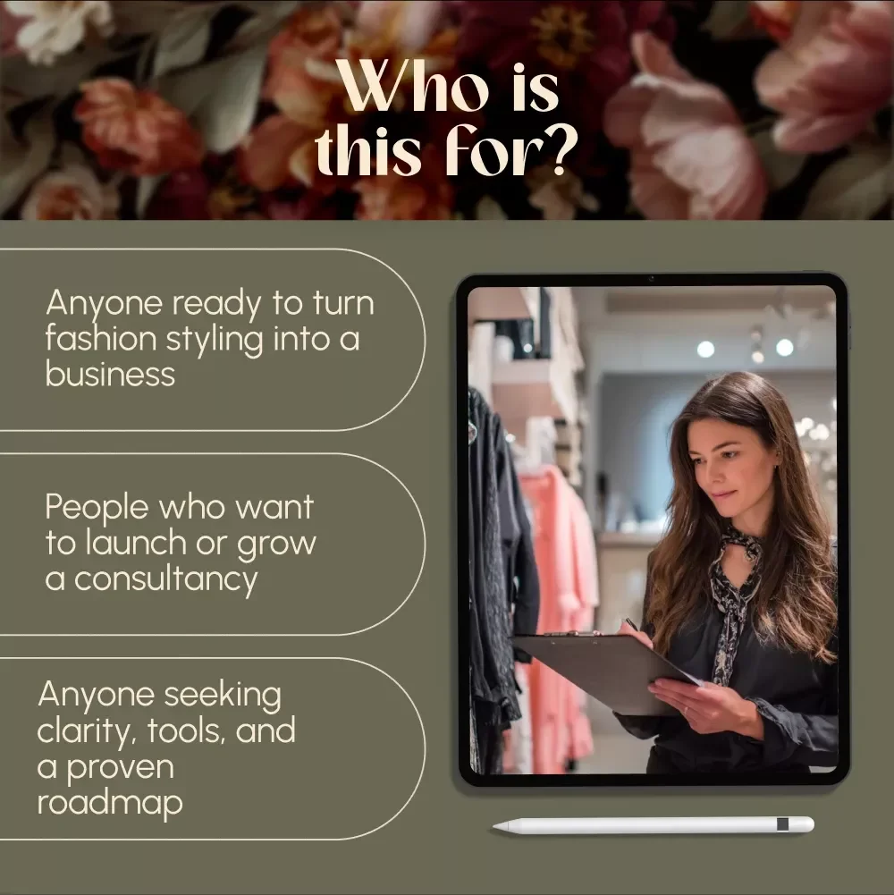 Masterclass: Starting a Fashion Styling Consultancy | Digital Download Guide for Aspiring Stylists, eBook & Business Checklist for Fashion Entrepreneurs