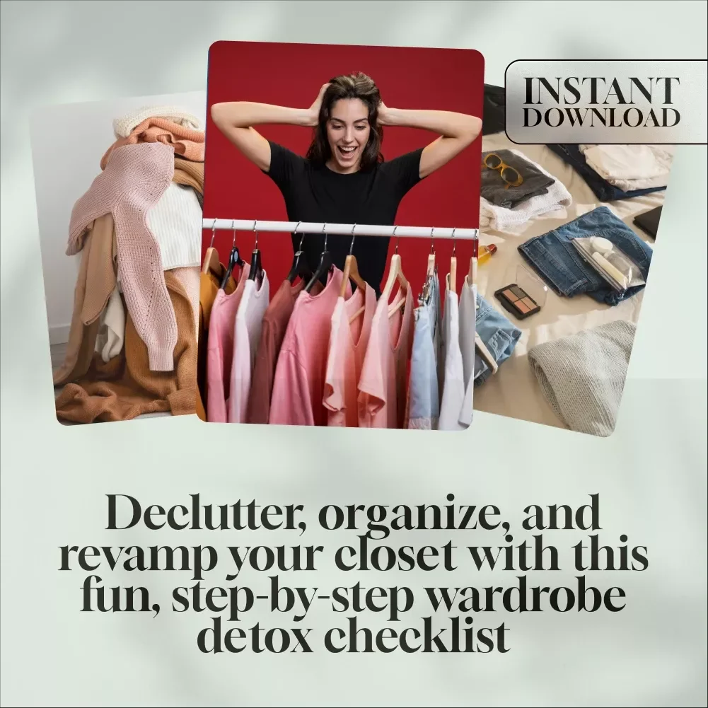 At-Home Closet Detox Checklist | Printable Wardrobe Organizer | Declutter Guide | Minimalist Style Cleanout | Digital Download
