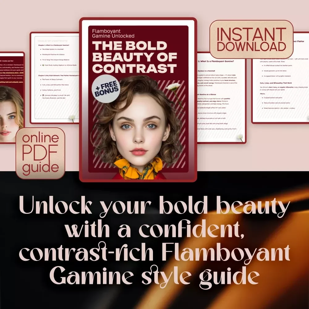 Flamboyant Gamine Unlocked: The Bold Beauty of Contrast | Flamboyant Gamine Kibbe Style Guide PDF