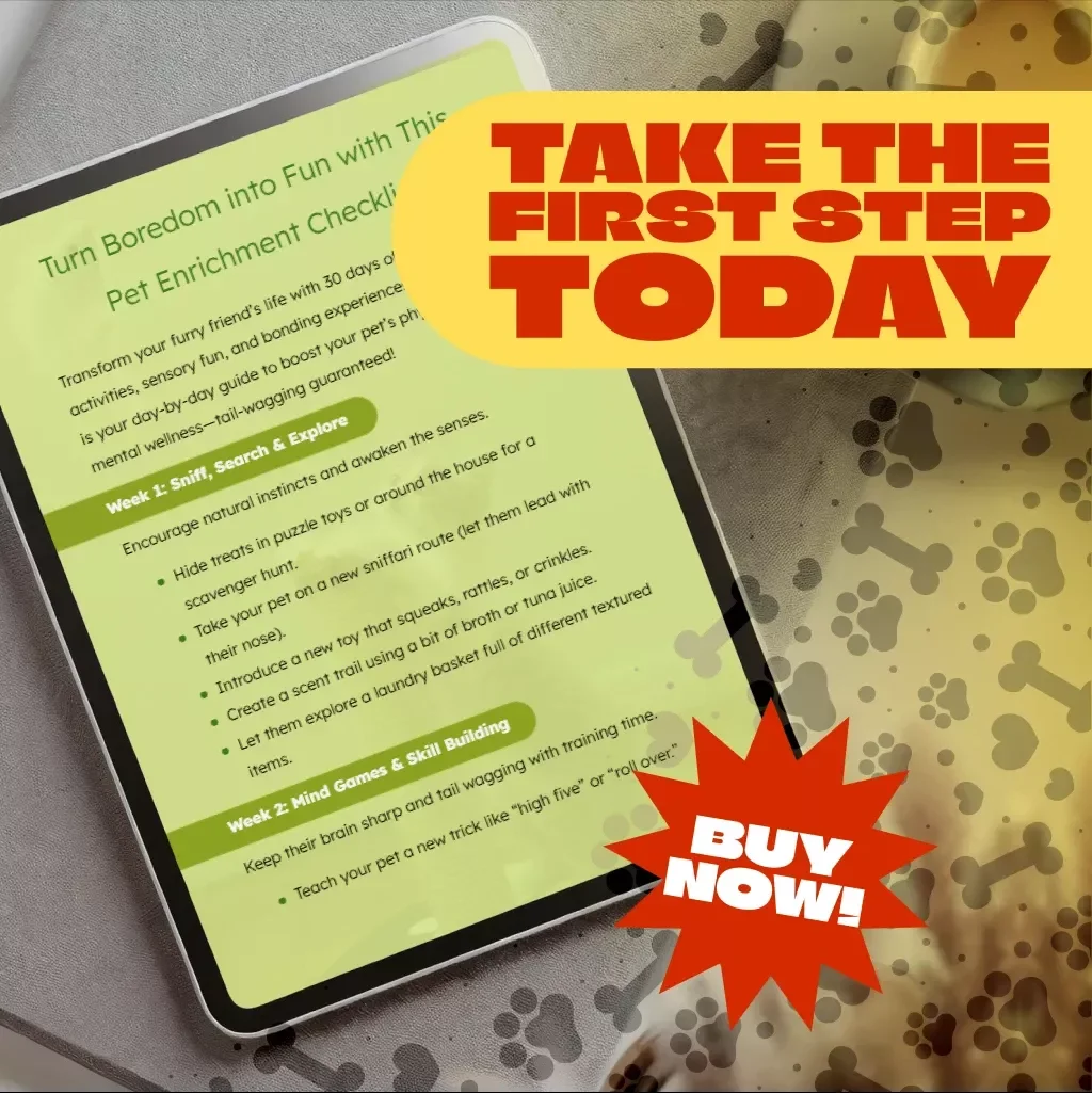 30-Day Pet Enrichment Challenge Checklist | Pet Wellness, Bonding Activities & DIY Games for Dogs and Cats